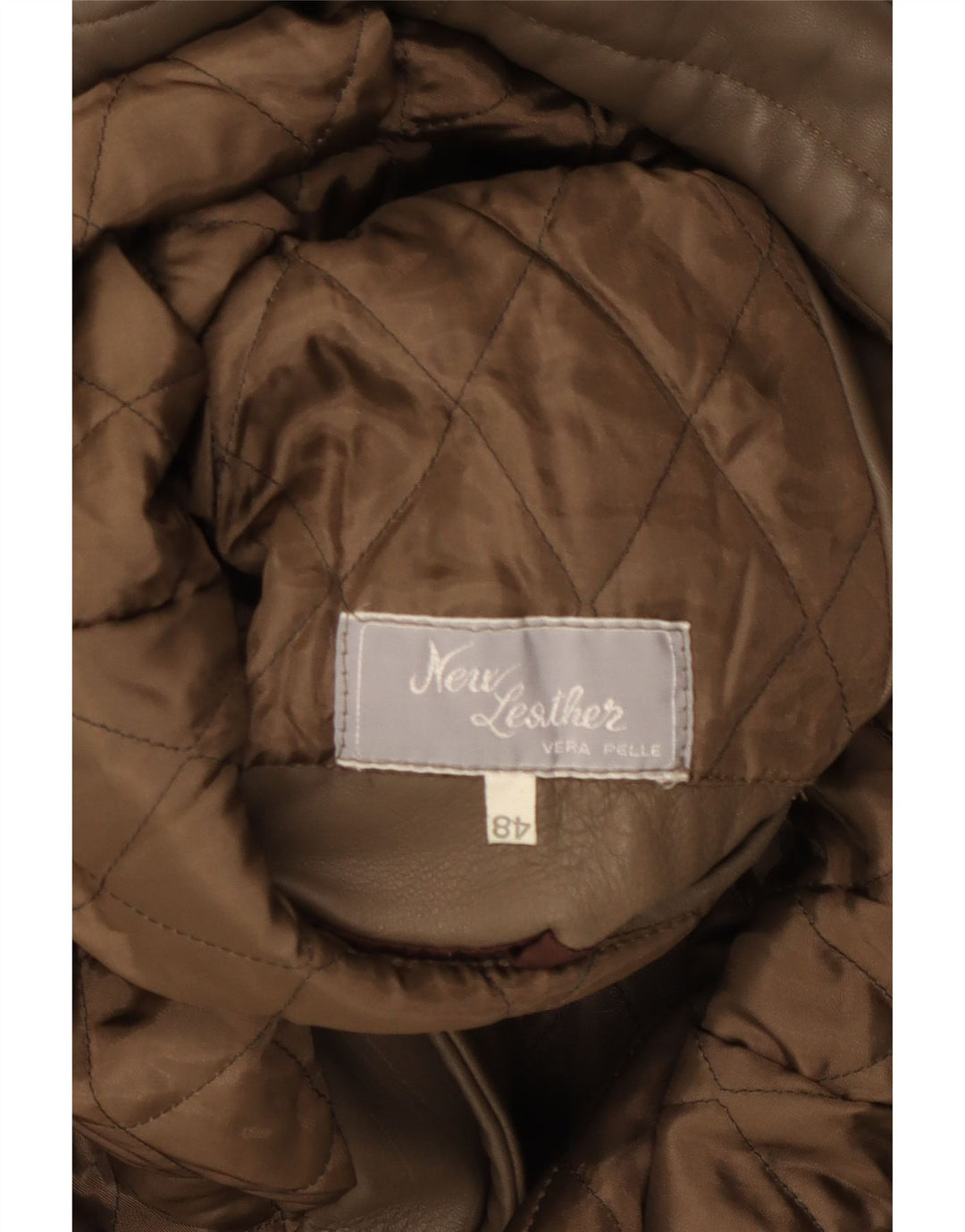 VINTAGE Herren Lederjacke IT 48 Mittelbraunes Leder