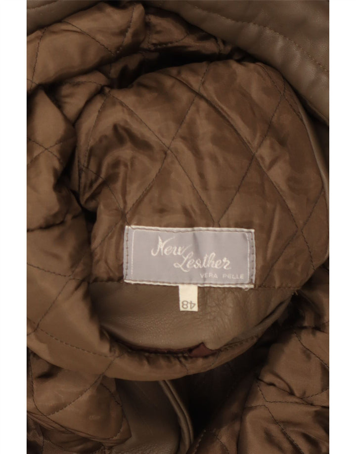 VINTAGE Herren Lederjacke IT 48 Mittelbraunes Leder