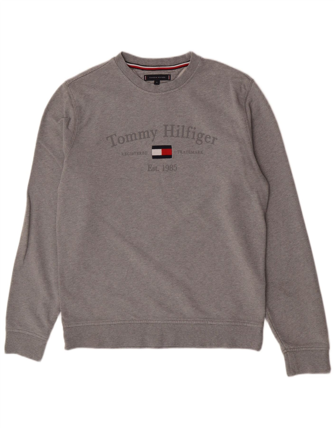 Tommy Hilfiger Herren-Sweatshirt mit Grafik, XL, graue Baumwolle