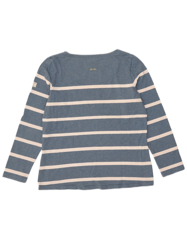 Joules Damen-Top, langärmlig, UK 14, Größe L, blau gestreift, Baumwolle