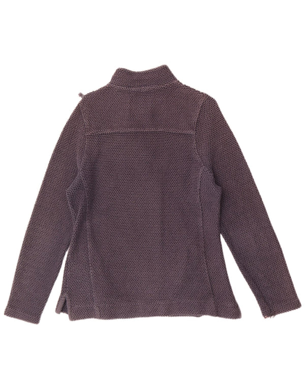 Weird Fish Damen-Sweatshirt mit Reißverschluss am Hals, UK 12, mittelmarineblaue Baumwolle