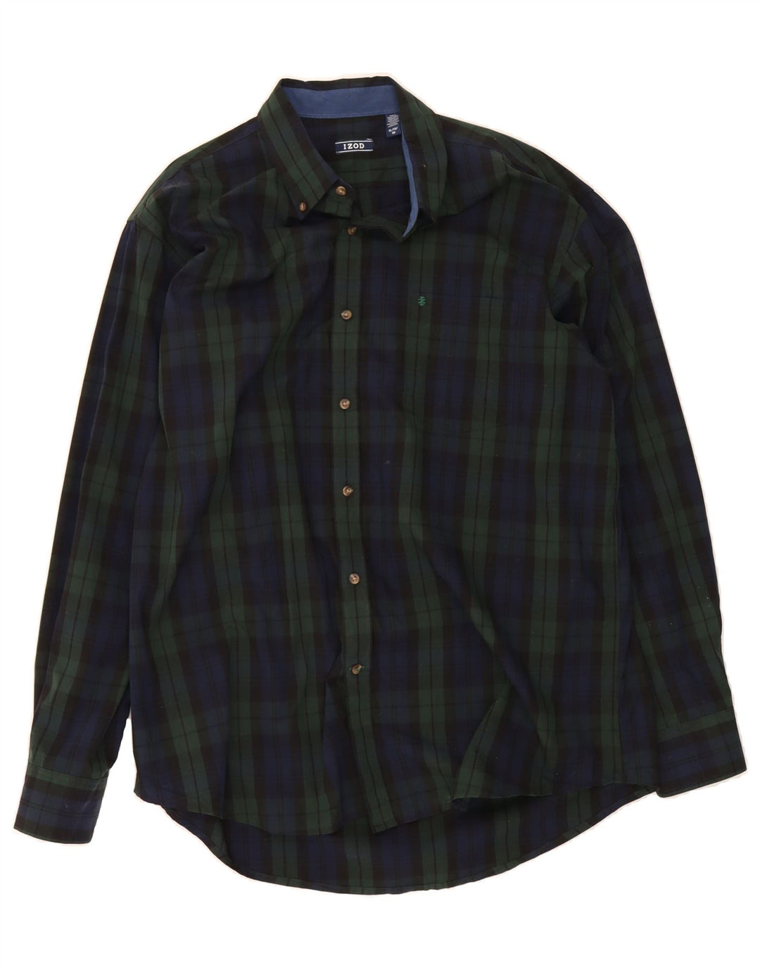 IZOD Mens Flannel Shirt XL Green Check Cotton Vintage Izod and Second-Hand Izod from Messina Hembry 