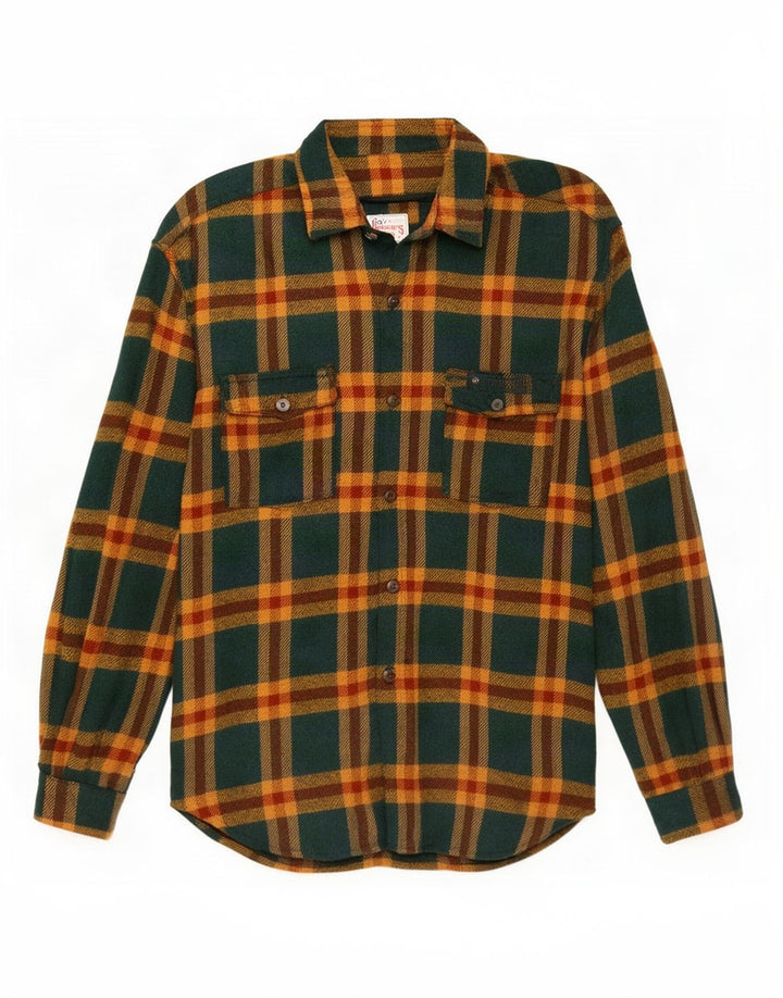 Roy Rogers Herren-Overshirt-Flanellhemd, groß, grün kariert