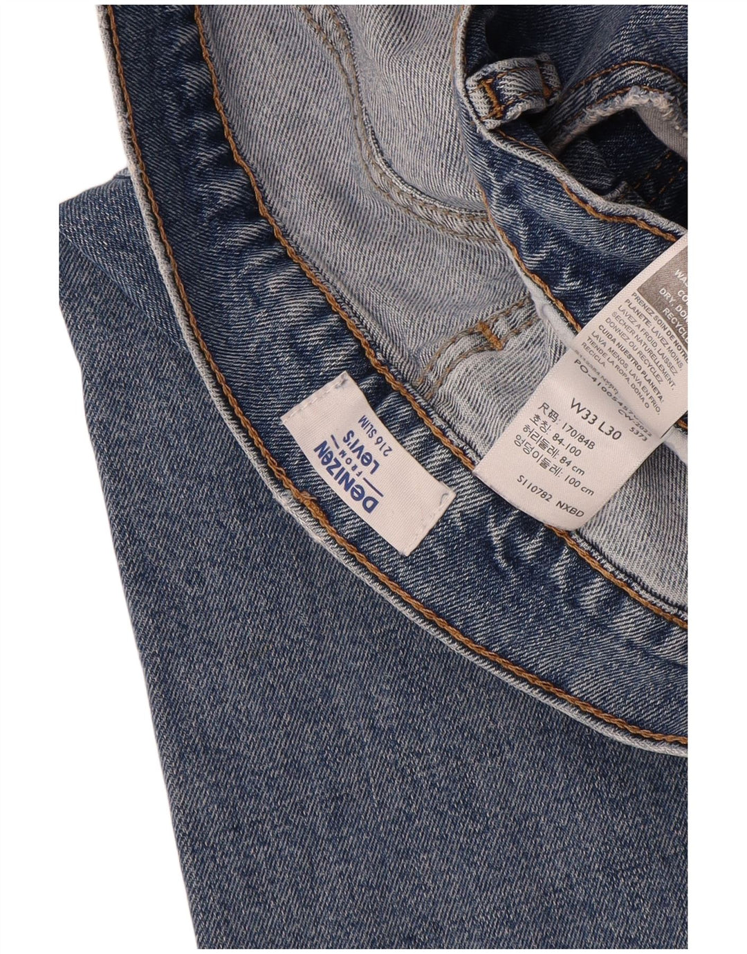 Levi's Damen Denizen Slim Jeans W33 L30 Blaue Baumwolle