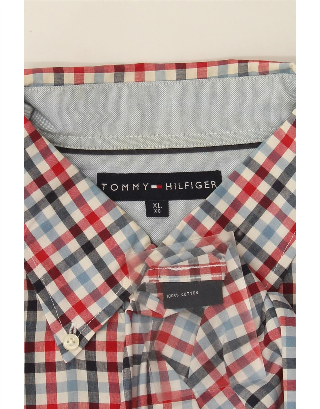 Tommy Hilfiger Herrenhemd XL, mehrfarbig, Gingham-Baumwolle