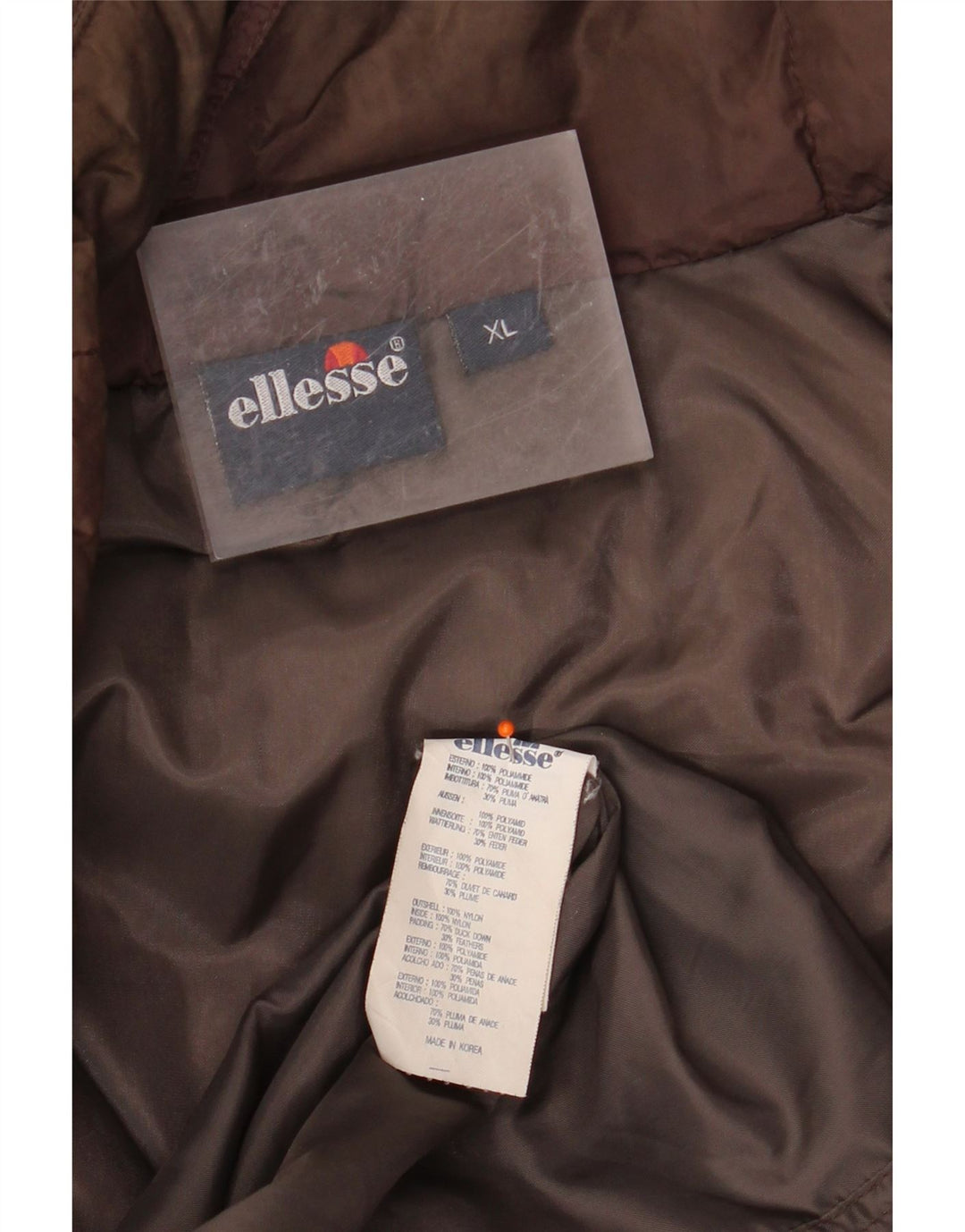 ELLESSE Herren Wattierte Jacke UK 42 XL Braun Polyamid