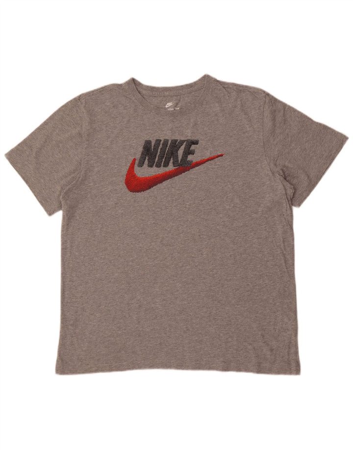 Nike Herren-T-Shirt mit Grafik, groß, grau gefleckte Baumwolle