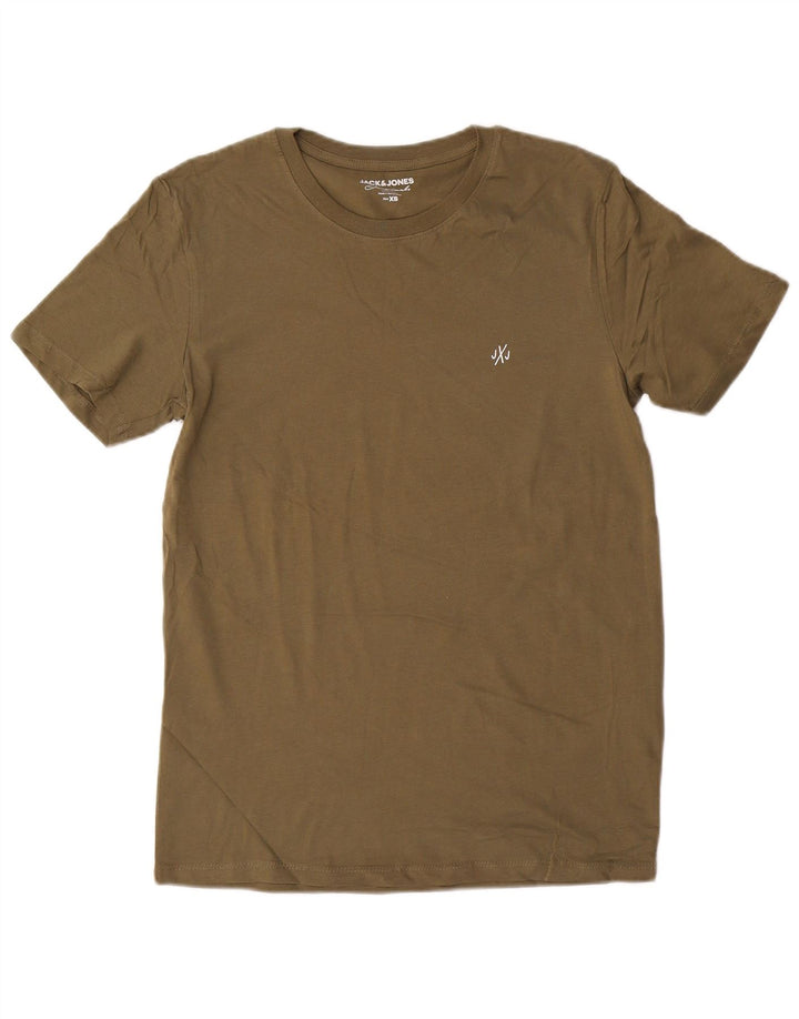 JACK & JONES Herren T-Shirt Top XS Khaki Baumwolle