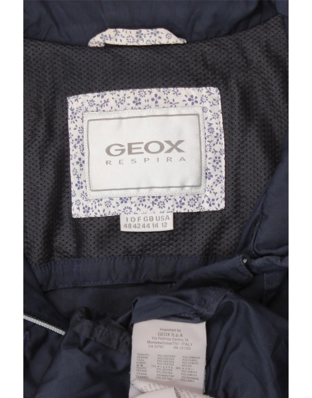 Geox Respira Womens Utility Jacke UK 14 Large Marineblau Polyester