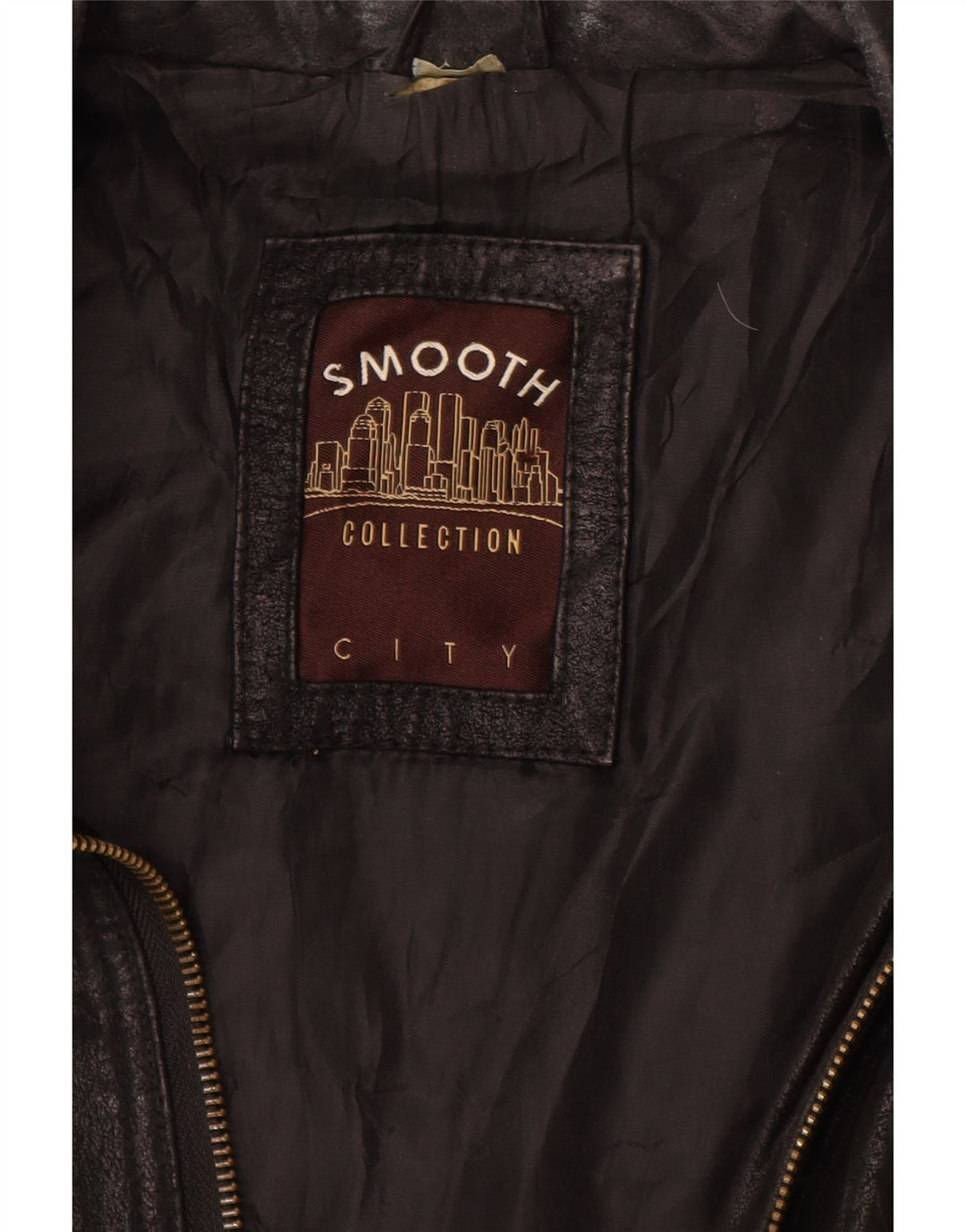 VINTAGE Herren Lederjacke UK 40 Großes schwarzes Colourblock-Leder