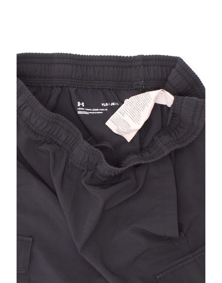 Under Armour Cargo-Sportshorts für Jungen, 11–12 Jahre, groß, schwarzes Polyester
