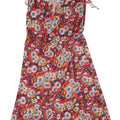 C & A Ärmelloses A-Linien-Kleid für Damen, EU 46, XL, rotes Blumenmuster, Polyester