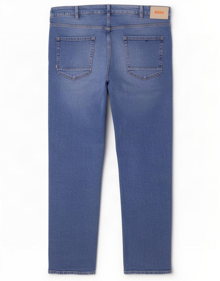 Hugo Boss Herren Straight Jeans W44 L32 Blaue Baumwolle