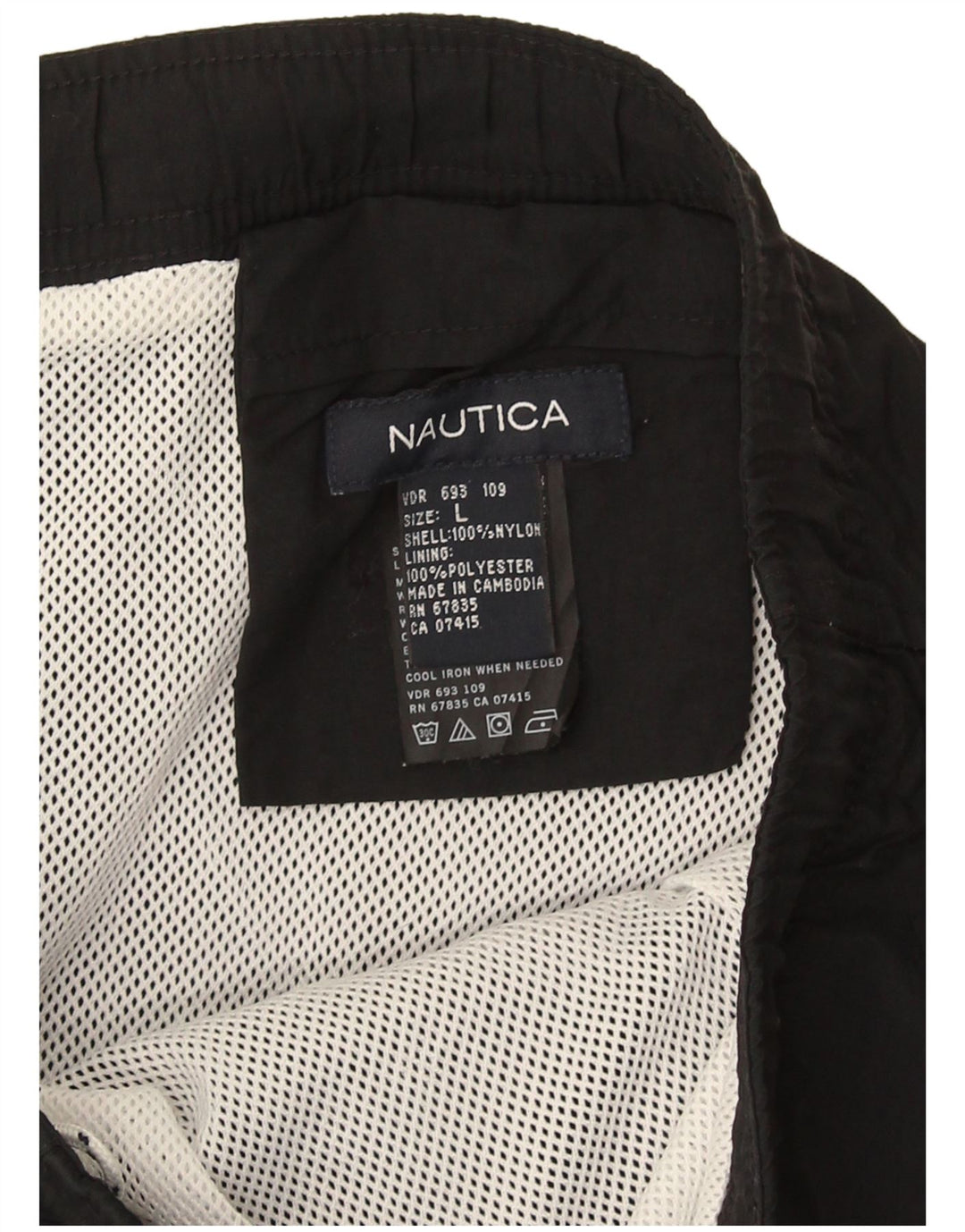 Nautica Herren-Badeshorts, groß, aus schwarzem Nylon
