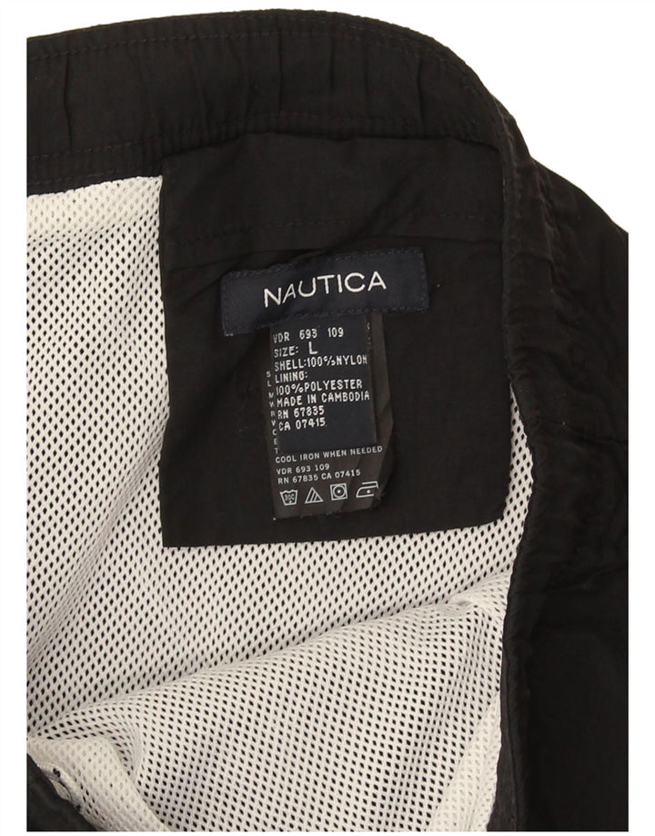 Nautica Herren-Badeshorts, groß, aus schwarzem Nylon