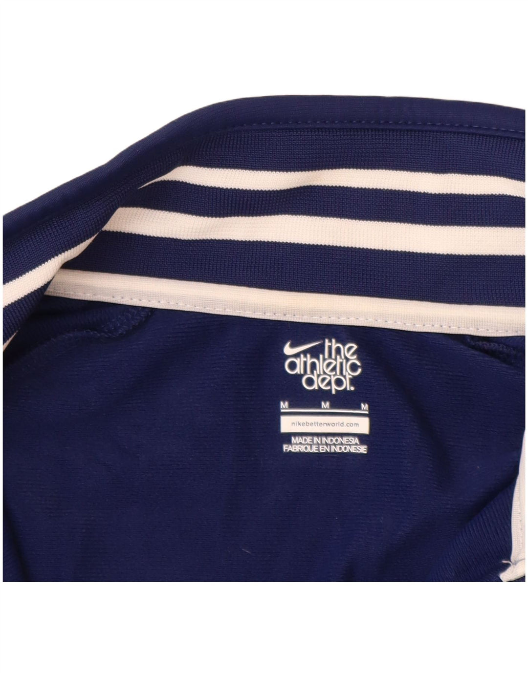NIKE Womens Graphic Tracksuit Top Jacket UK 14 Medium Navy Blue Polyester