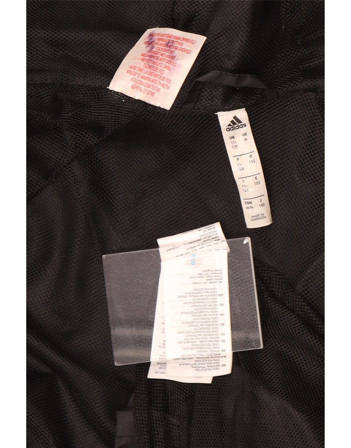 Adidas Regenjacke mit Kapuze für Jungen, 11–12 Jahre, schwarzes Nylon