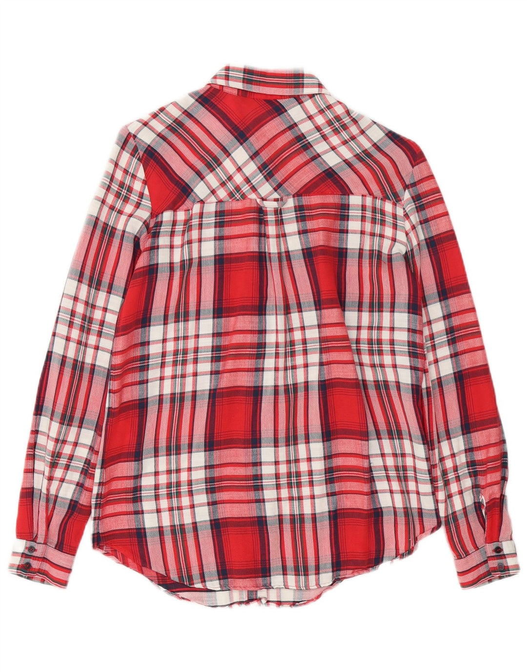 ZARA Damen Flanellhemd UK 6 XS Rot karierte Baumwolle