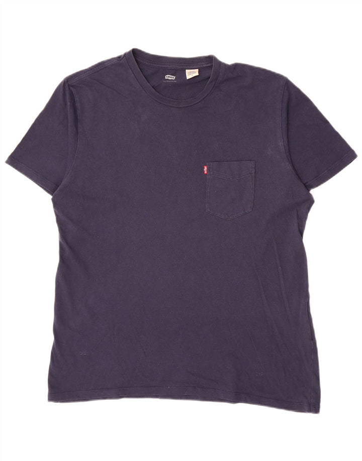Levi's Herren-T-Shirt-Oberteil, groß, marineblau, Baumwolle