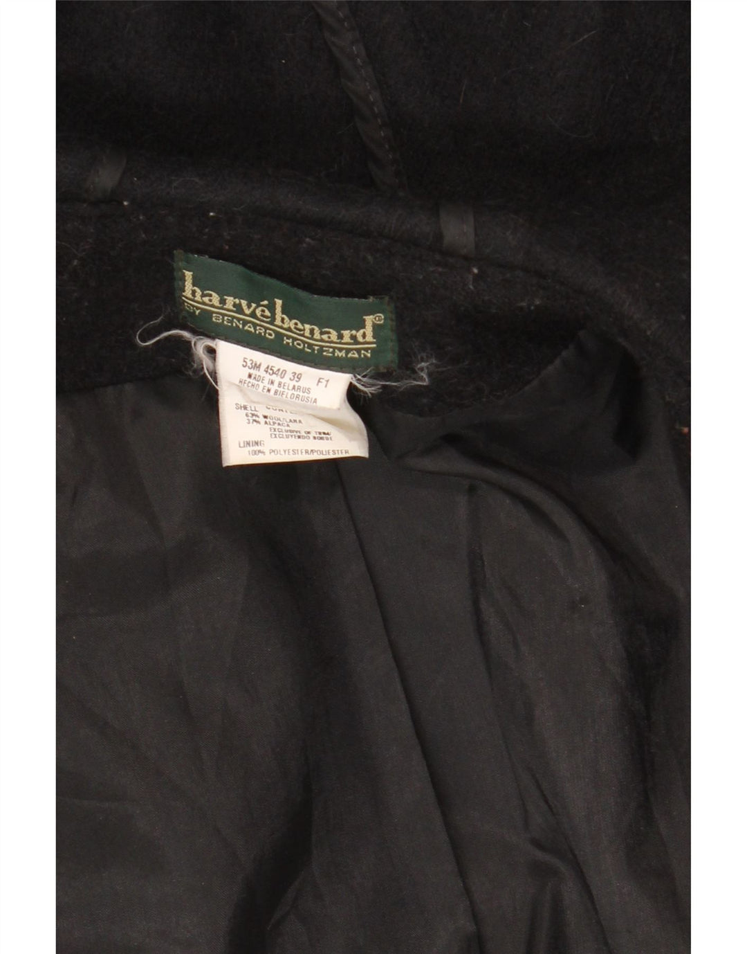 Harve Benard Damen Übergroßer Dufflecoat mit Kapuze UK 16 Große schwarze Wolle