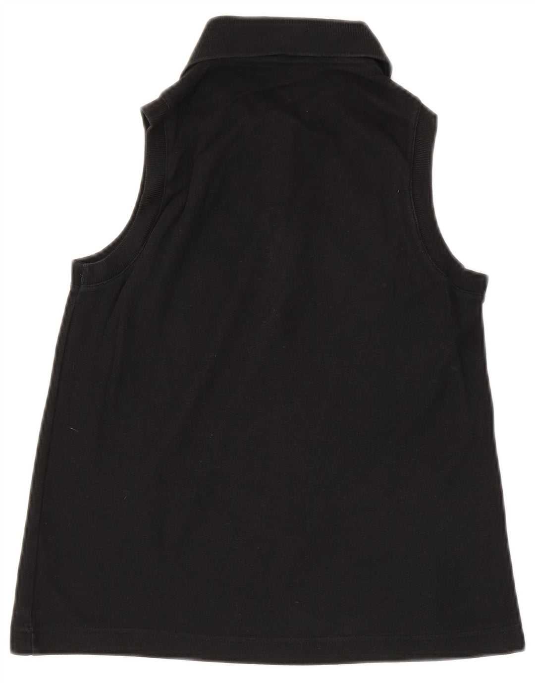Fila Damen Ärmelloses Poloshirt IT 42 Mittelschwarze Baumwolle