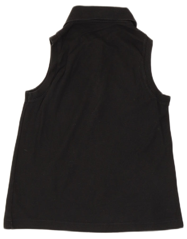 Fila Damen Ärmelloses Poloshirt IT 42 Mittelschwarze Baumwolle