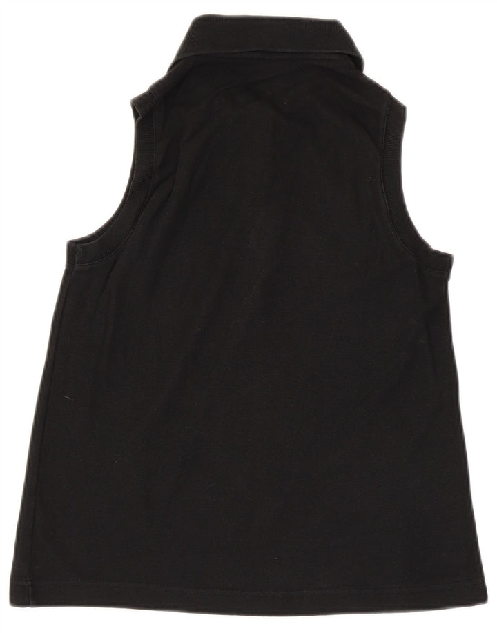 Fila Damen Ärmelloses Poloshirt IT 42 Mittelschwarze Baumwolle