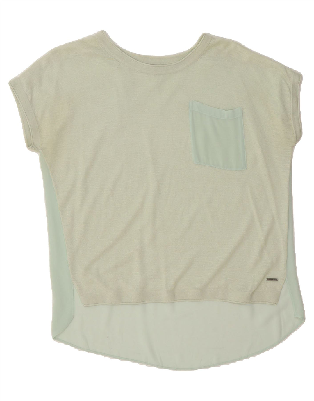 CALVIN KLEIN Womens T-Shirt Top UK 14 Medium Green Vintage Calvin Klein and Second-Hand Calvin Klein from Messina Hembry 