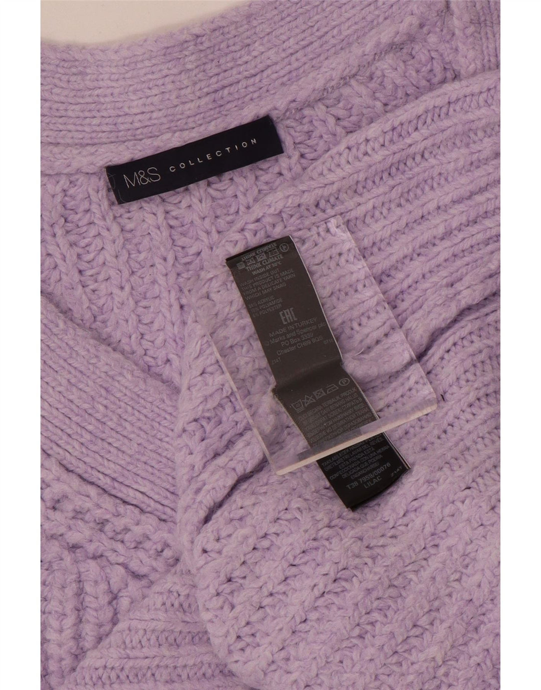 Marks & Spencer Damen-Pullover in Übergröße mit V-Ausschnitt, Gr. 14, Mittelviolett