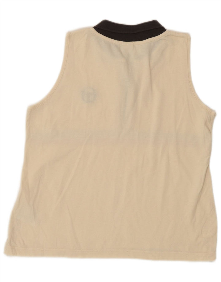 Sergio Tacchini Damen Poloshirt UK 10 Small Off White Colourblock
