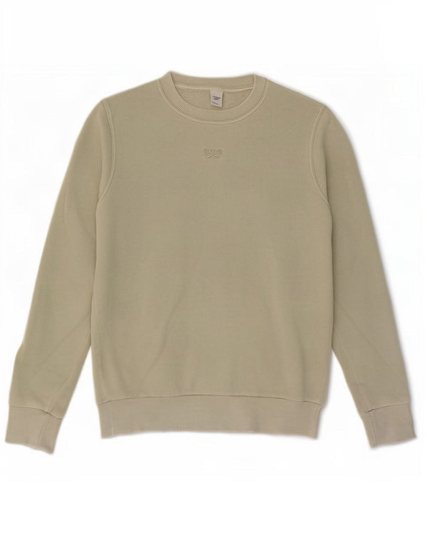 Reebok Damen Übergroßer Sweatshirt-Pullover UK 4/6 XS Grüne Baumwolle