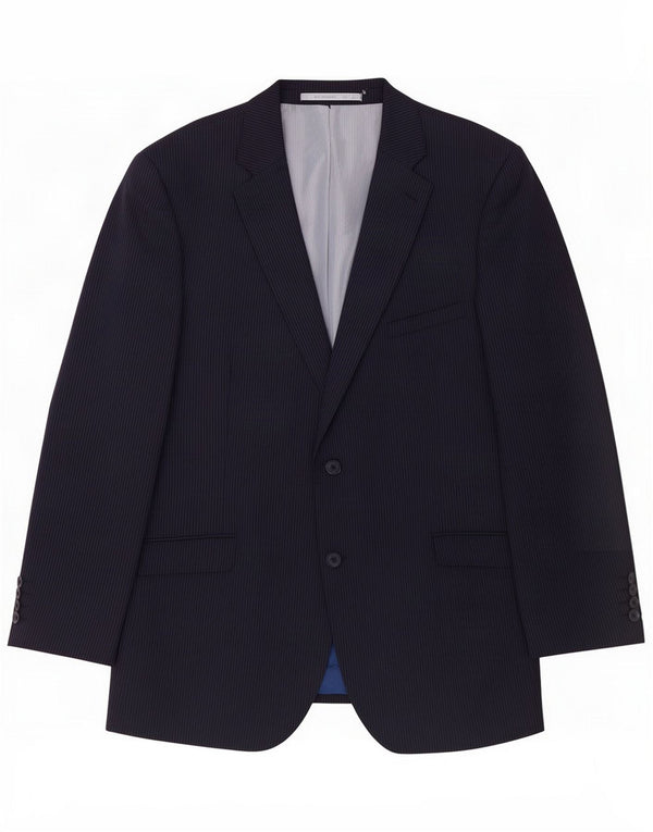 Marks & Spencer Herren-Blazer mit 2 Knöpfen, UK 44, XL, Marineblau, Nadelstreifen