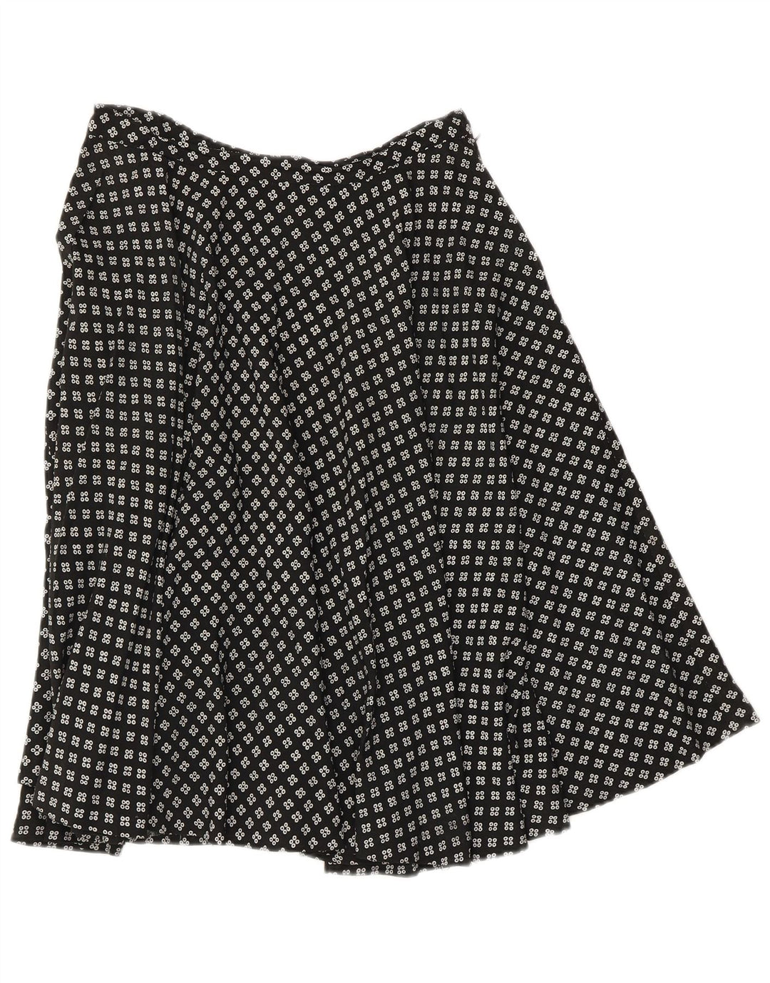 Vintage Damen A-Linie Rock W28 Medium Schwarz Geometrisch