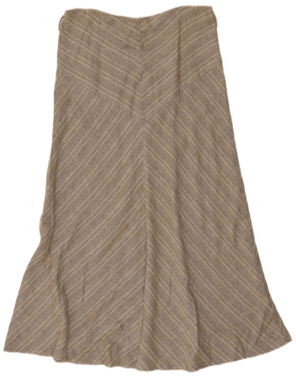 Marks & Spencer Damen Maxirock UK 14 Large W32 Graue Baumwolle mit Fischgrätenmuster