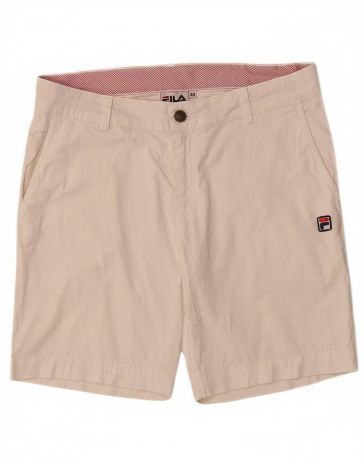FILA Womens Chino Shorts EU 40 Medium W30 White Cotton