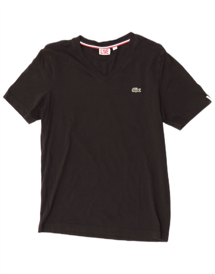 Lacoste Herren T-Shirt Top Größe 3 Small Schwarz Baumwolle