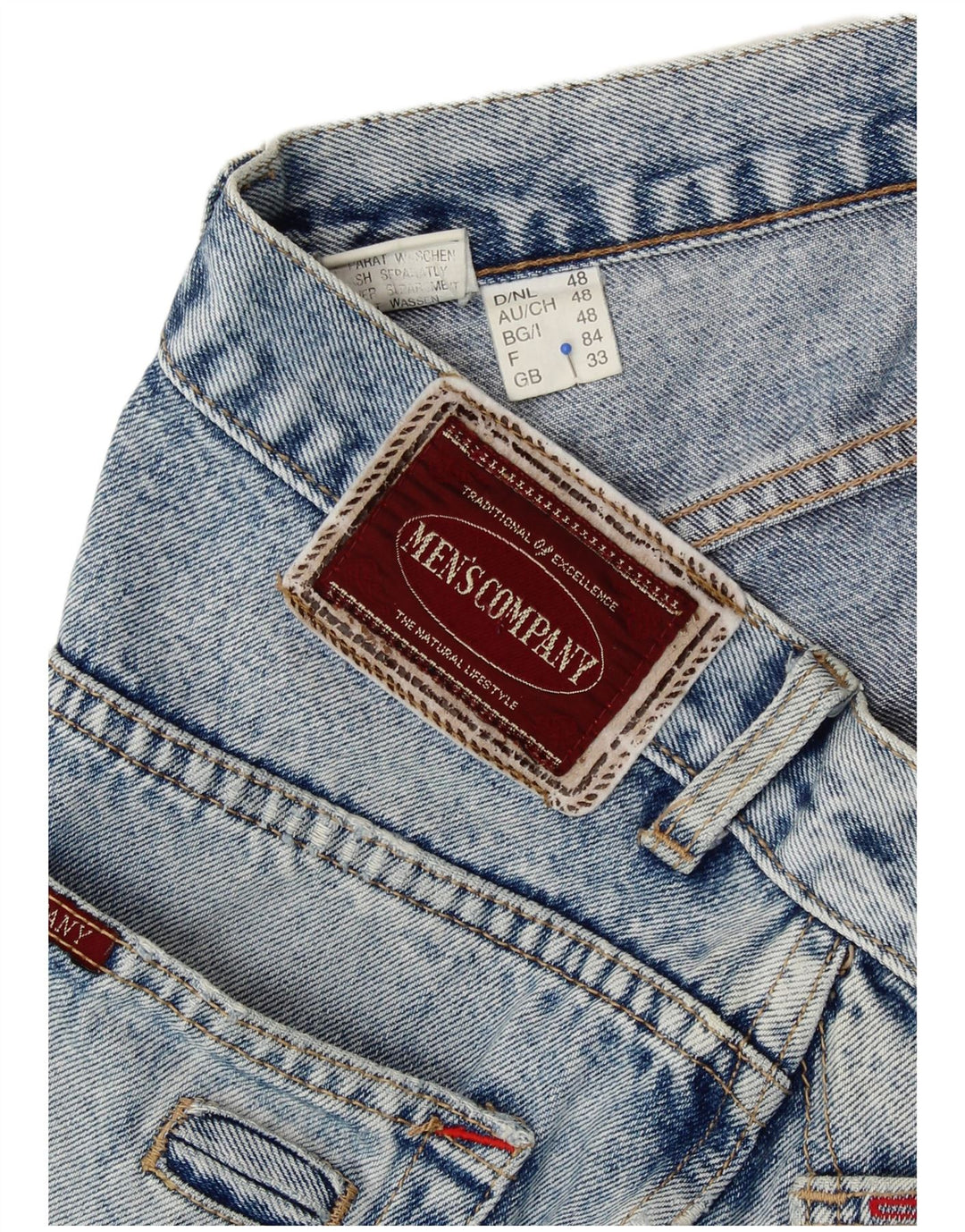 VINTAGE Mens Tapered Jeans W33 L30 Blue Cotton
