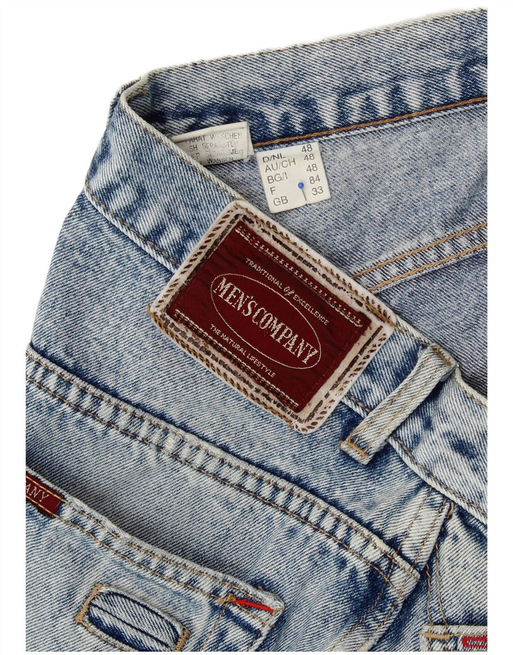 VINTAGE Mens Tapered Jeans W33 L30 Blue Cotton