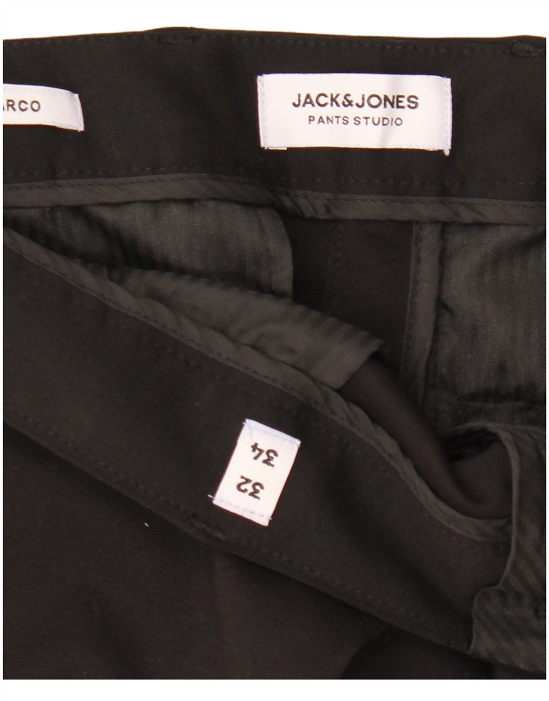 Jack & Jones Herren Marco Slim Chinohose W32 L34 Schwarz Polyester