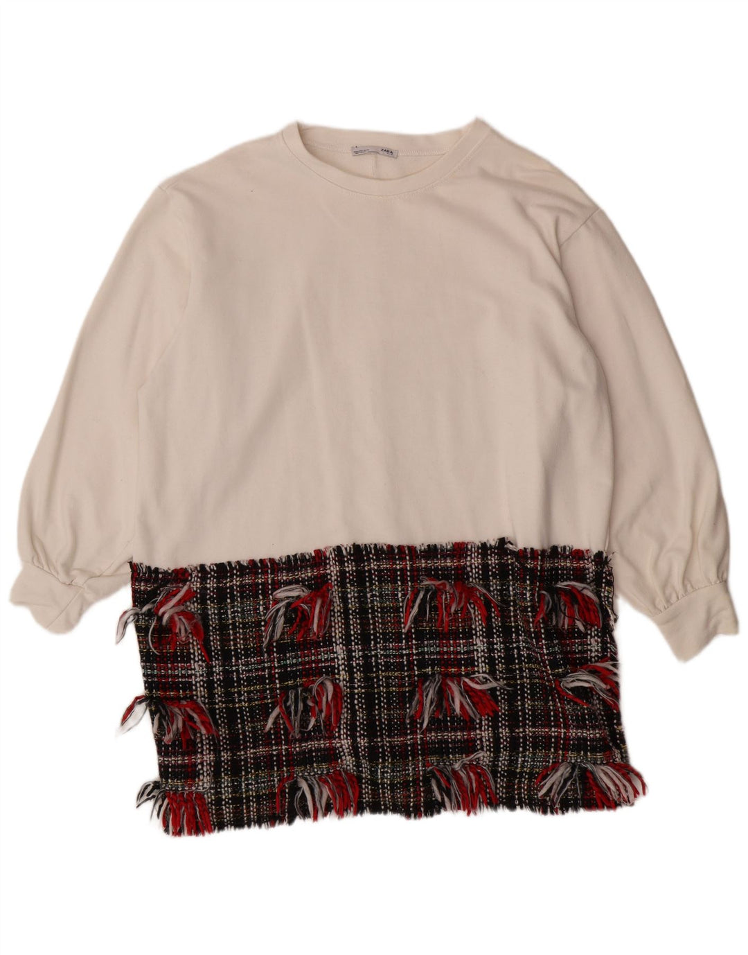 ZARA Damen-Sweatshirt in Übergröße, Gr. 14, Mittelweiß, Farbblock