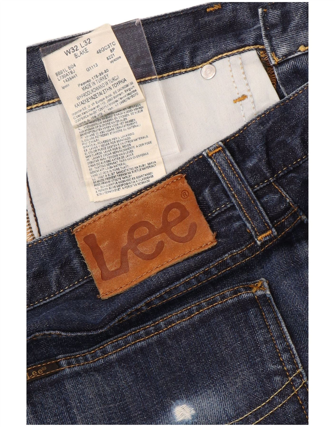 LEE Herren Blake Straight Jeans W32 L32 Blaue Baumwolle