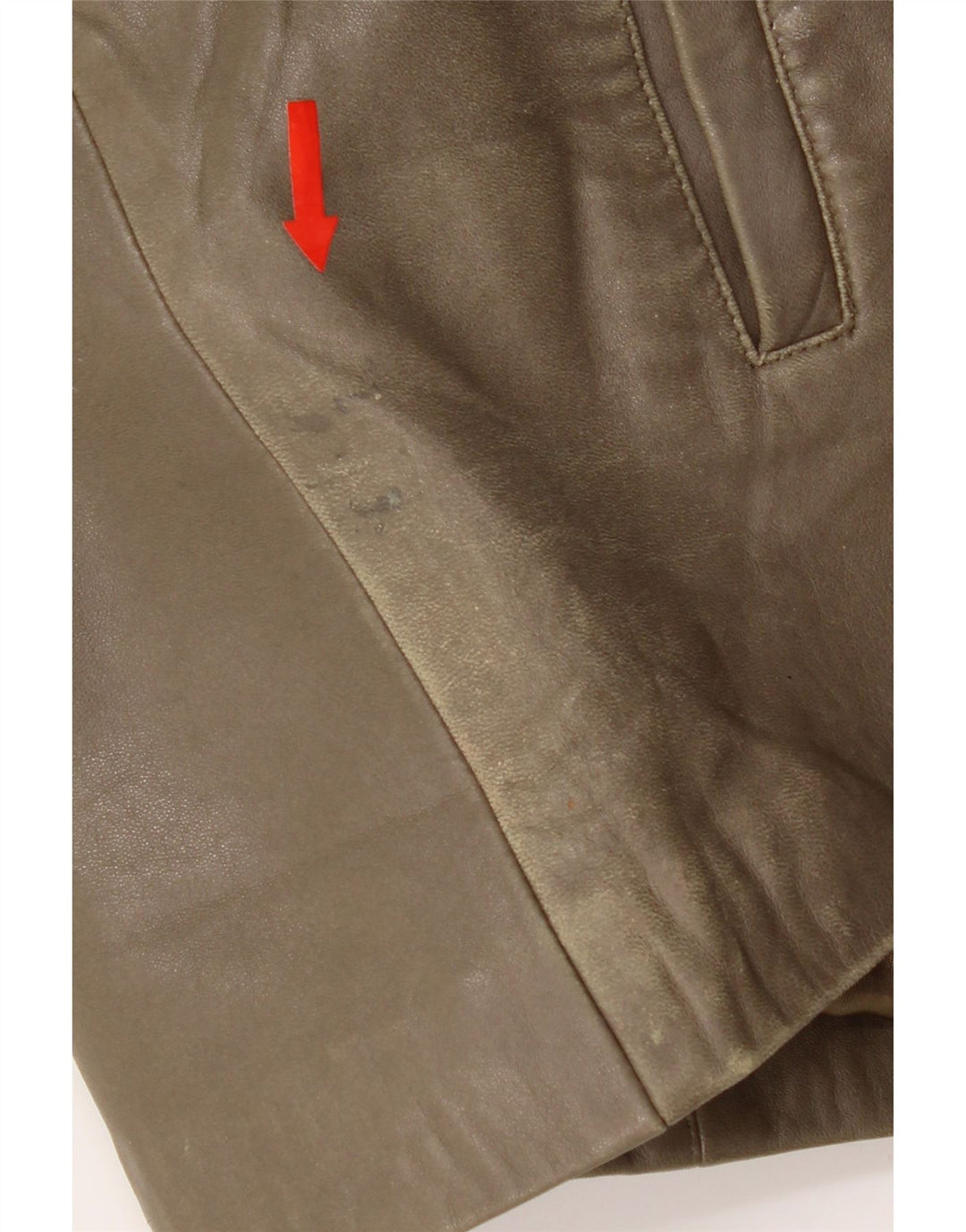 Vintage Damen Lederjacke IT 44 Medium Khaki Leder