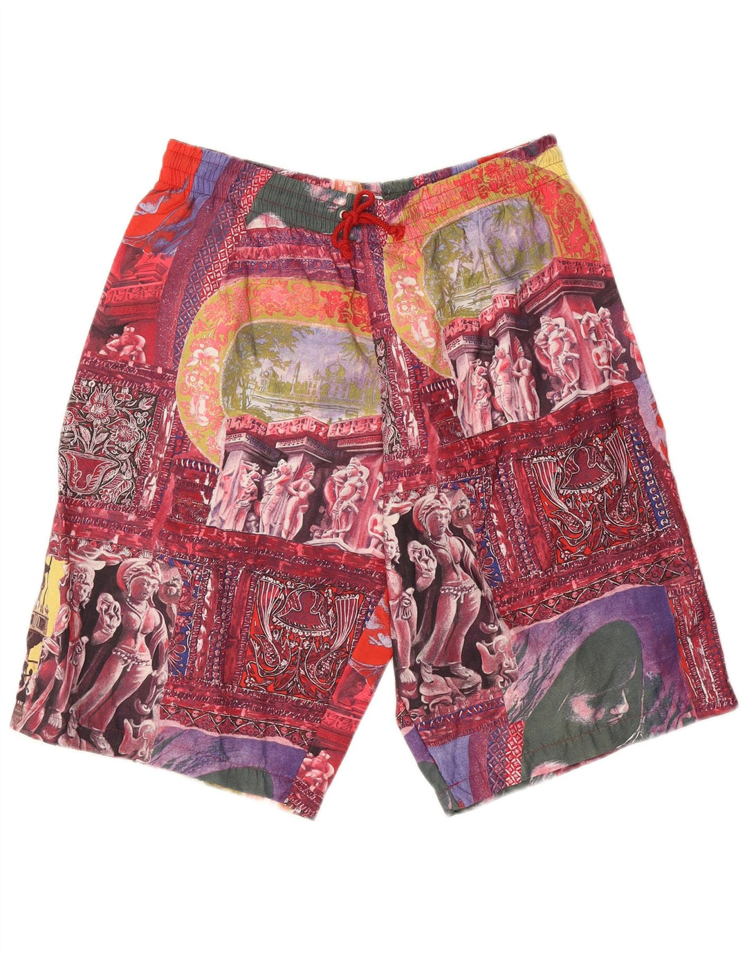 Ariella Herren-Badeshorts mit Grafik, mittelgroß, mehrfarbig, Patchwork-Baumwolle