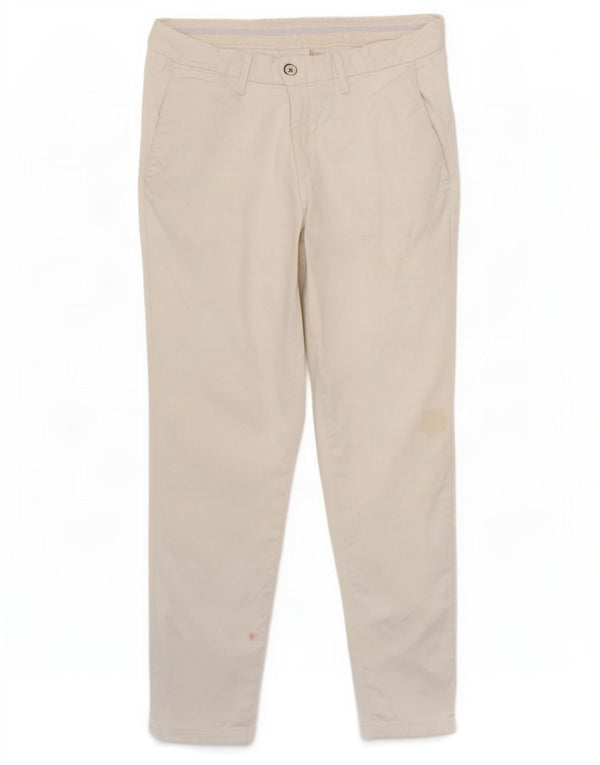 Massimo Dutti Damen Slim Fit Chinohose EU 38 Small W30 L26 Weiß