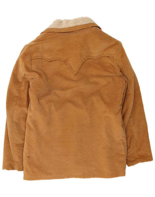 Vintage Mens Sherpa Jacket UK 40 Large Brown Colourblock