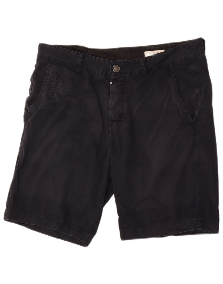 All Saints Herren-Chinoshorts, W32, mittelschwarz, Baumwolle