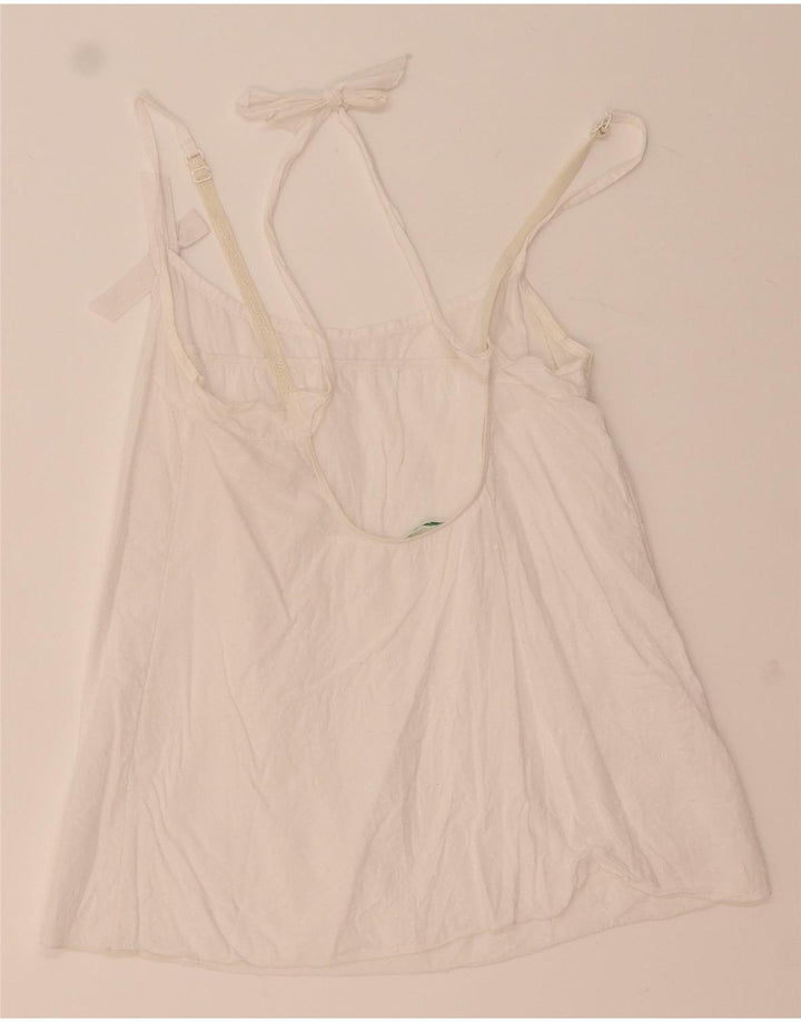 Benetton Damen Crop Cami Top UK 4 XS Weiß