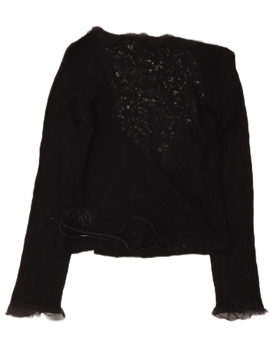 Max & Co. Damen Crop Wrap Cardigan Pullover UK 14 Große schwarze Schurwolle