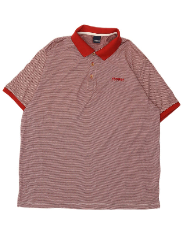 Carrera Herren Poloshirt 3XL rot gestreift aus Baumwolle