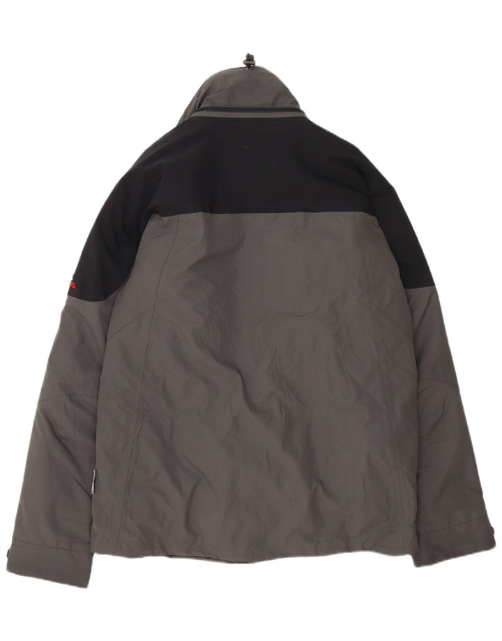 MC Kinley Herren-Windjacke mit Kapuze, UK 38, Mittelgrau, Farbblock